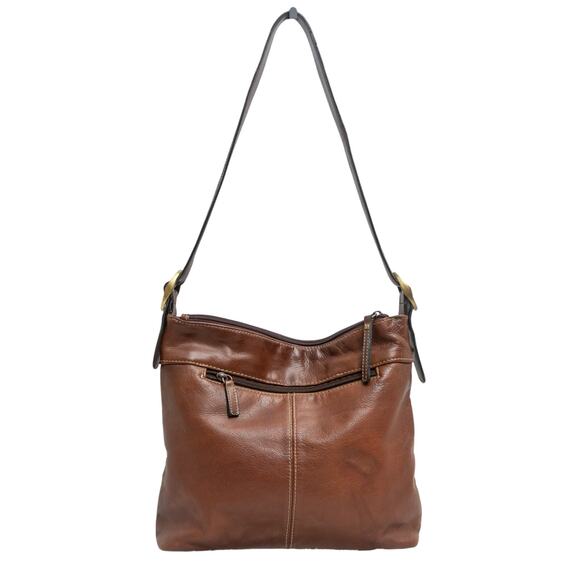 Vintage G.H. BASS Purse Brown Leather Shoulder Bag Handbag - Picture 1 of 9